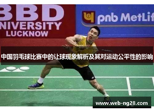 中国羽毛球比赛中的让球现象解析及其对运动公平性的影响